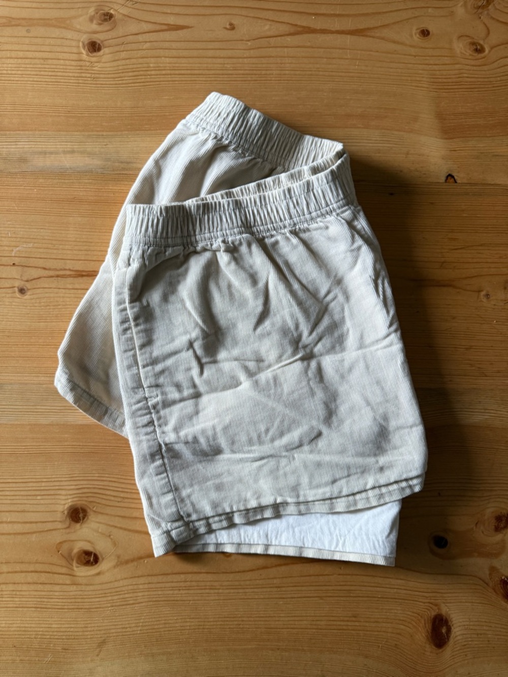 Mollusk California Light Yellow Corduroy Shorts w/ elastic waist band